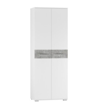 Шкаф 2-х створчатый Бьянка, Белый/Бетон светлый 