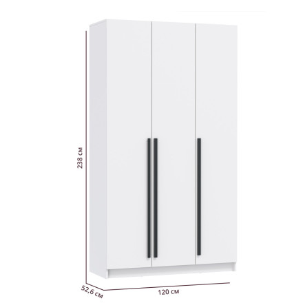 Шкаф 3-х створчатый 67.12 Брандо, белый  