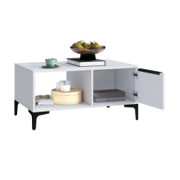 Стол журнальный Кимберли, Белый/Белый глянец