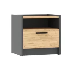 Тумба прикроватная Оттавия, Антрацит/Дуб Крафт Золотой 