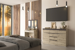 Комод 6 ящиков Тиана, Дуб Бонифаций/Вольфрам