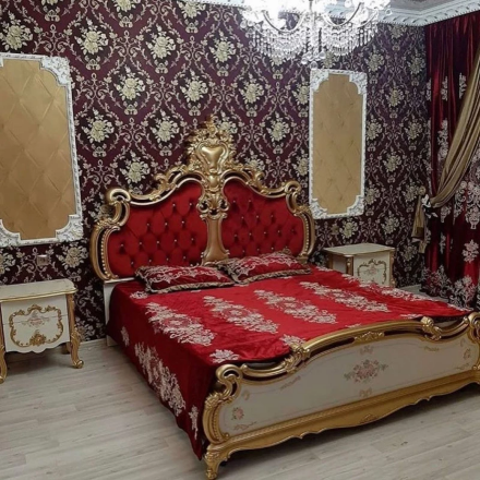 Кровать 1,8 Шейх, Слоновая кость/золото 